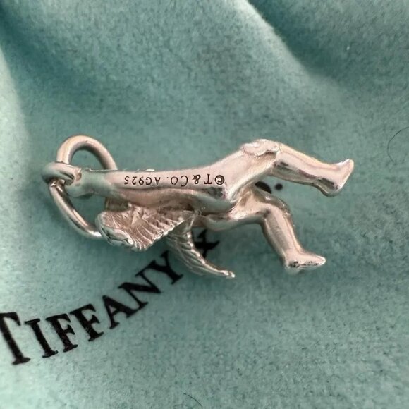 Very Rare Tiffany & Co. Sterling Silver Cherub Charm for Necklace or Bracelet - Picture 3 of 3